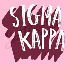 some type of lettering that says stigmaa kapa on pink and purple background with white letters