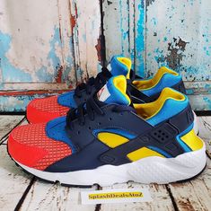 Nike Gs Huarache Run Now Spiderman Colors - Bright Crimson, Obsidian Size 7y (Fits Womens 8.5) Bnwot/Bnwob Bq7096-600 Pet And Smoke Free Home Trusted Seller Quick Shipper! Ships With Care! Questions? Send Us A Message! *Please Dont Message Me To Lower Shipping. There Are Set Shipping Rates Depending On Weight* Inv: Ss2s2-2fm Nike Sporty Huaraches With Round Toe, Sporty Nike Huaraches With Round Toe, Sport Huaraches With Round Toe And Laces, Sport Huaraches With Laces And Round Toe, Casual Low-top Huaraches For Running, Casual Multicolor Huaraches With Rubber Sole, Huarache Run, Kids Nike, Nike Huarache