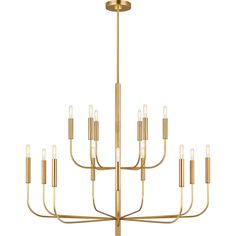 a large brass chandelier with eight lights