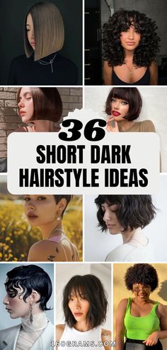 Save this pin for a collection of trendy short dark hairstyles that will completely transform your look! From edgy pixies to elegant bobs, these styles are perfect for anyone looking to refresh their style. #ShortHair #DarkHairstyles #FashionTrends Short Hairstyle Women Dark Hair, Short Fine Hairstyles, Long Pixie Bob, Short Pixie Bob