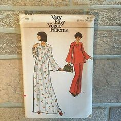 an old sewing pattern for a women's dress and pants