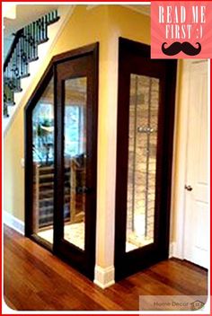 the inside of a house with glass doors