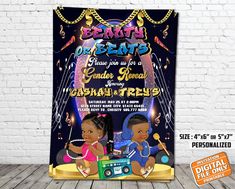 an event poster with two children on it