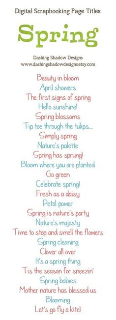 the spring poem is shown in red, green and blue with words that read spring