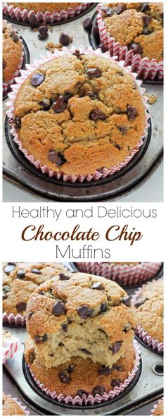 healthy and delicious chocolate chip muffins are the perfect way to start your day