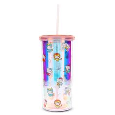 hello kitty tumbler cup with straw and lid