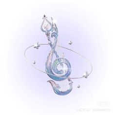 an abstract musical instrument with swirls and stars