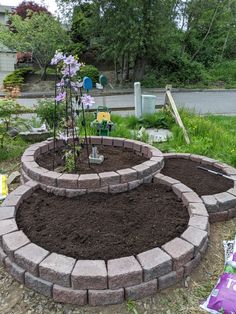 the garden is ready to be planted and put in it's flowerbeds