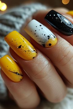 Unghie Sfumate, Sassy Nails, Stylish Nails Designs, Hot Nails, Yellow Nails, Nail Designs Spring