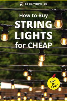 the cover of how to buy string lights for cheap