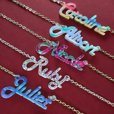 Get this custom name necklace as a unique Thanksgiving gift idea for kids, perfect as a customized present for a grandchild's birthday party favor or goody bag charm 𝐃𝐄𝐓𝐀𝐈𝐋𝐒 🎁Length of name pendant not included in chain length 🎁Name pendant approximately between 1.25"-3.00" in length and 0.6" height 🎁14K and 18k Gold Plated Curb Chain 🎁1/8" Inch thick acrylic 🎁Personalized with your desired name 🎁Perfect for girls birthdays gifts, weddings, bridesmaids and Mother's Day 𝐇𝐎𝐖 𝐓𝐎 ? Unique Thanksgiving, Name Necklaces, Nameplate Necklace, Name Jewelry, Thanksgiving Gift, Custom Name Necklace, Personalized Christmas Gifts, Birthday Gifts For Girls, Goodie Bags