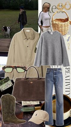 Countryside Chic Outfit, Europe Autumn, Countryside Outfit, Flatlay Fashion, Elegant Life, Outfit Collage, Layering Outfits, Eclectic Fashion, Sporty Outfits