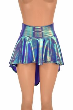 "This item is made to order, please read all the way through the listing before purchasing! This metallic \"Moonstone\" skirt is made of four way stretch spandex. Flirty and twirly, with lots flouncy bouncy movement! Skirt measures 10\" in front and 22\" in back. Womens Sizing (See below for instructions on where measurements should be taken) XXS: Bust 29\"-30\" / Waist 22\"-23\" / Hips 30\"-32\" Extra Small: Bust 31\"-32\" / Waist 24\"-25\" / Hips 33\"-35\" Small: Bust 33\"-34\" / Waist 26\"-28 Metallic Fitted Rave Bottoms, Metallic Stretch Mini Skirt For Summer, Metallic Flared Skirt For Night Out, Metallic Stretch Skirt For Summer, Summer Metallic Stretch Skirt, Metallic Stretch Skirt For Party, Summer Disco Metallic Skirt, Shiny Stretch Mini Skirt, Stretch Metallic Mini Skirt For Party