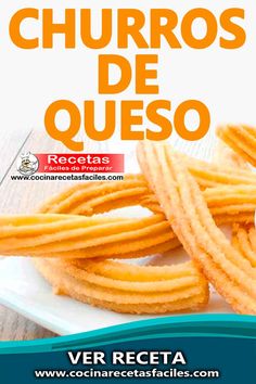 an advertisement for churros de queso