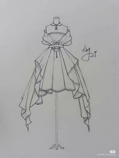 a drawing of a dress on a mannequin