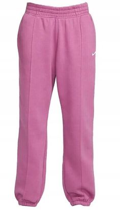 Elevate your activewear collection with these Nike Sportswear Essentials sweatpants in a striking purple color. Crafted from soft fleece material, they offer a relaxed fit with straight legs and an elastic waist for added comfort. Perfect for travel, casual wear, or hitting the gym, these pants feature breathable fabric to keep you cool and comfortable all year round. The pull-on style makes them easy to wear, while the Nike Sportswear branding adds a touch of style. Ideal for gym and training, Colorful Nike Sweatpants, Purple Sweatpants Outfit, Colored Sweatpants, Purple Sweatpants, School Clothing, Purple Fleece, Sweatpants Outfit, Pink Sweatpants, School Clothes