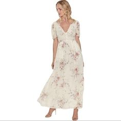 Loveshackfancy Ariel Floral Silk Maxi Dress In Monticello Size Extra Small Nwt Draped In Sheer Silk And Printed In Florals, This Romantic Dress Is The Definition Of A Midsummer Night's Dream. Shirred Ruffles Trace The Bustline As Buttons Outline The Bodice, Resulting In A Corset-Like Look Above An Airy Skirt. Maxi Length Deep V-Neck Short Sleeves Button Detail Bodice Side Zipper Boho, Bohemian, Cottagecore, Floral, Vacation, Cruise, Spring, Summer, Date Night, Dressy, Graduation, Wedding, Brides Loveshackfancy Dress, Ariel Dress, Bohemian Cottagecore, A Midsummer Night's Dream, Flowery Dresses, Summer Date Night, Pink Floral Maxi Dress, Midsummer Night's Dream, Ikat Dress