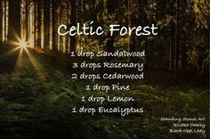 Woodsy Essential Oil Diffuser Blends, Forest Essential Oil Blend, Lord Of The Rings Essential Oil Blend, Forest Diffuser Blends, Celtic Forest, Essential Oil Perfumes Recipes, Forest Essentials, Essential Oil Combinations, Essential Oil Diffuser Blends Recipes