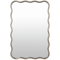 an ornate silver framed mirror on a white background with clipping for text or image