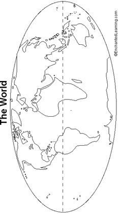 the earth is shown with lines that show where land and water are on each side