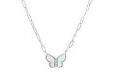 Chain Length: 16" + 2" extension Stones: Cubic Zirconia & Mother of Pearl Material: 18k gold plated on Sterling Silver or Sterling Silver plated with Rhodium for anti tarnish FLUTURA Butterfly necklace delicate and lovely for any occasion! Butterflies symbolize transformation, life, freedom, hope, and finding one's true inner self. Butterflies Symbolize, Pave Necklace, Inner Self, Cz Necklace, Butterfly Necklace, Basic Style, Stone Earrings, Chain Lengths, Chain Length