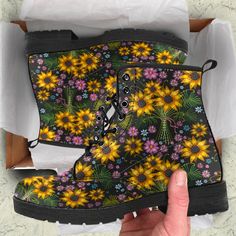 Sunflower Boots, Mandala Elephant, Hippie Boots, Save The Elephants, Comfortable Boots, Light Boots, Soft Textiles, Dr. Martens Boots, Good Grips