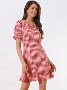 Shop Allegra K for gingham checks ruffled peter pan collar 1960s vintage mini dress you are looking for, get more women's dresses for yourelf. Order now! Free Returns! Vintage Dress Red, 1960s Mini Dress, Vintage Mini Dress, Vintage Red Dress, Short Dress White, Teacher Clothes, Vintage Mini Dresses, Ivory Lace Dress, Long Sleeve Sequin Dress