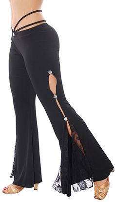 Bell Bottom Pants with Hip Accents - BLACK Black Bell Bottom, Unique Pants, Dance Pants, Bell Bottom Pants, Dance Performance, Dance Class, Bell Bottom, Gothic Fashion, Bell Bottoms