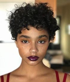 Curly Pixie Haircuts, Dark Lipstick, Beautiful Curls, Trending Hairstyles, African Hairstyles