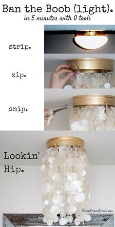 the instructions for how to make a chandelier with glass beads and buttons on it