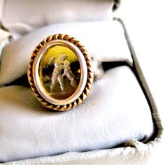 Ohhhh, My Goodness! This Vintage Ring Is In Absolute Immaculate Condition! It Looks Like It Has Never Been Worn! The Intaglio Is Just Gorgeous, And The 18k Gold Sets The Ring Off In Decadent Fashion! The Size 7.5 Is Perfect For A Right Hand Statement Ring! Love, Love! Happy Poshing, My Lovelies! Vintage Ring, Gold Set, Love Love, Womens Jewelry Rings, Right Hand, Statement Ring, Vintage Rings, Statement Rings, Silver Gold