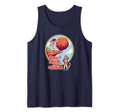 a tank top with an image of a man and woman on the back, in front of