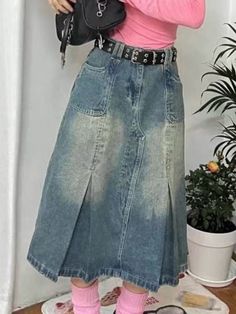 Distressed Pleated Design Midi Skirt Trendy Hip-length Spring Skirt, Trendy Hip-length Skirt For Spring, Street Y2k, Tiered Mini Skirt, Mini Skirt Black, Buy Skirts, Skirts Online, Eyelet Lace, Skirt Black