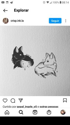 an image of a dog and a wolf drawn on paper