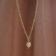 gold pearl necklace 20 Inch Necklace, Ball Chain Necklace, Freshwater Pearl Necklace, Have A Blessed Day, Freshwater Pearl Necklaces, Handmade Necklace, Ball Chain, Necklace Length, Handmade Necklaces