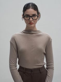 Composition : Tencel90%,Wool10%Color : MOCHA BEIGECountry of Origin : Republic of Korea Mocha, Mock Neck, Long Sleeve T Shirt, Long Sleeve Tshirt, Composition, Top Outfits, Wool, The Originals, Clothes For Women