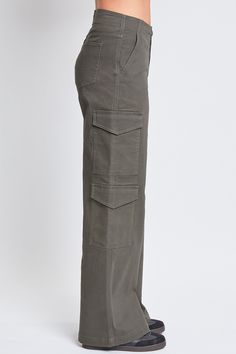 Discover endless styling possibilities with these uber-trendy Juniors High Rise Double Pocket Wide Leg Cargo Pants! Comfort and style unite with their single button closure with fly zipper, plus 8 pockets to spare. Feel free to fill 'em up with your necessities, these cargos won't budge. Throw 'em on with a statement top for an easy everyday look! Product Details:- High Rise- Single Button with Fly Zipper Closure- 8-Pocket Design- 2 Side Flap Cargo Pockets- 2 Rear Pockets - Wide Leg- Belt LoopsS Versatile Mid-rise Cargo Jeans For Workwear, Fall Cargo Style Full Length Bottoms, Fall Cargo Pocket Full-length Bottoms, Fall Cargo Full-length Bottoms, Fall Straight Pants With Multiple Pockets, Fall Full Length Cargo Pants With Pockets, Fall Full-length Cargo Pants With Pockets, Fall Full Length Cargo Bottoms, Full-length Fall Pants With Pockets