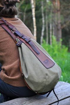 Single Strap Backpack, One Strap Backpack, One Shoulder Backpack, Sling Bag Men, Vintage Leather Backpack, Canvas Rucksack, Canvas Leather Bag, Backpack Pattern, Vintage Backpacks