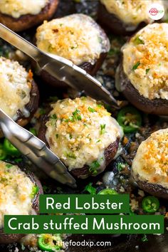 red lobster crab stuffed mushrooms with parmesan cheese