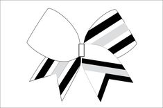 a black and white striped bow on a white background