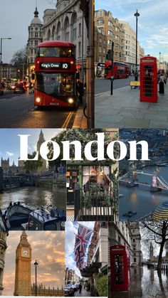 a collage of photos with the words london