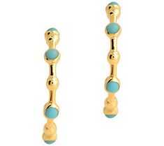 Adorn your ears with sea-hued elegance when you wear these turquoise hoop earrings that elevate any look from casual to formal. From Affinity® Gems. Modern Turquoise Hoop Earrings, Elegant Turquoise Hoop Earrings, Turquoise Hoop Earrings, Turquoise Hoops, Ceramic Jewelry, Gold Plate, Jewelry Earrings, Hoop Earrings, Gems