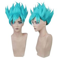 PRICES MAY VARY. Real Design of Blue Wig for Anime Characters: All style of our short blue wigs are designed by our professional cosplayer and designer; we have over 10 years design experience and cooperated with comic con Adjustable Cap Size for All: Short blue spiky wigs are designed with 2 adjustable straps, 2 hooks and soft breathable material hair net. Adjust blue wig size from small to medium to large; suits all head circumferences, so no need to worry about size Easily Styled: Our blue co Rick Sanchez Costume, Goku Black Cosplay, Dragon Ball Super Saiyan, Blue Costumes, Super Saiyan Blue, Purple Wig, Rick Sanchez, Blue Wig, Hair Raising