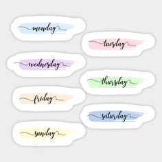 Days Of The Week Sticker | Days-of-the-week #paperplannerclub😀. digitalplanner #digitalplannergirl #landscapedigitalplanner Stickers For Diary, Goodnotes 6, Days Of The Week Stickers, To Do Stickers, Ipad Planning, Digital Art Programs, Daily Planner Stickers