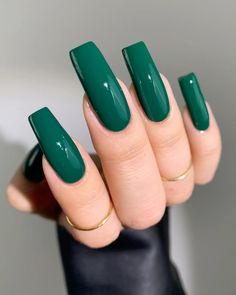 Basic Nail Polish, Emerald Green Nail, Basic Nail, Dark Spells, Midsummer Dream, Blessed Wednesday, Perfect Dark, Green Nail, Basic Nails