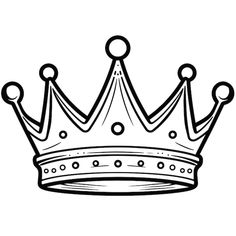 a black and white drawing of a crown