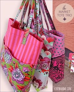 the market tote trio is an easy and fun way to store your favorite fabrics