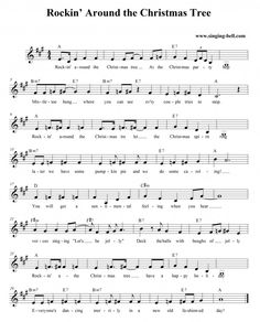 rockin'around the christmas tree sheet music for kids to play with their instruments