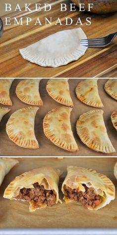 baked beef empanadas on a baking sheet