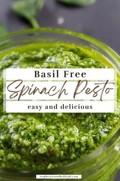 This easy peasy spinach pesto is the perfect way to use up an abundance of spinach! Pesto Sauce Recipe, Homemade Pesto Recipe, Dairy Free Pesto, Basil Pesto Sauce, Sauce Pesto, Basil Pesto Recipes, Pistachio Pesto, Basil Recipes, Diner Recept